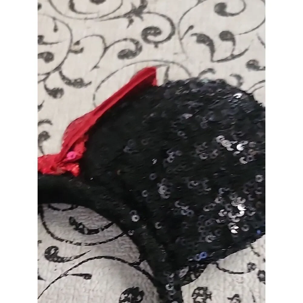Disney Parks Black and Red Sequin Ear Headband